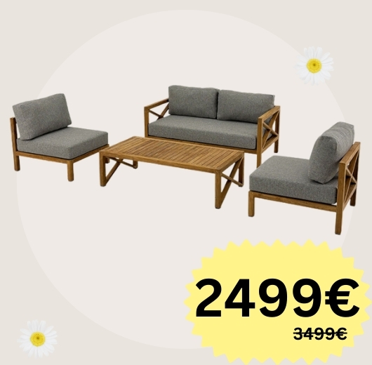 Hampton Teak Lounge Set | Exclusive Design | Comfortable Cushions